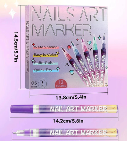Nail Art Pens | 12 Color Set