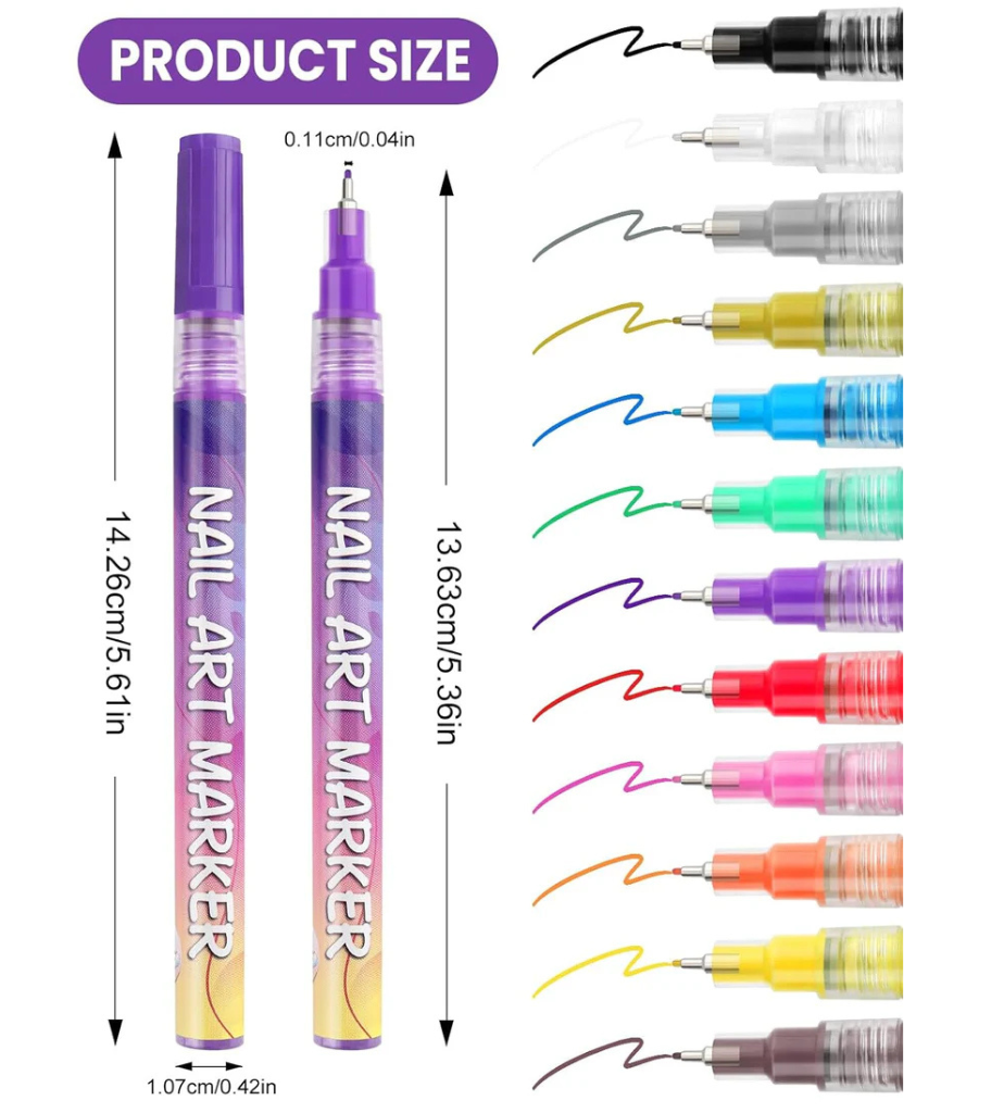 Nail Art Pens | 12 Color Set